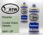 Preview: Porsche, Crystal Green Metallic, A6W / 3P: 400ml Sprühdose + 400ml Klarlack - Set, von ATW Autoteile West.
